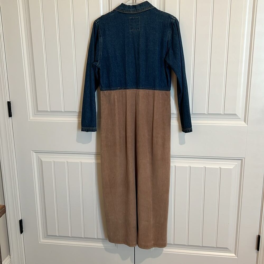 VTG Studio Wear Jean Jumper‎ Women’s Denim Maxi Dress Small S Corduroy Cowgirl - Picture 9 of 16